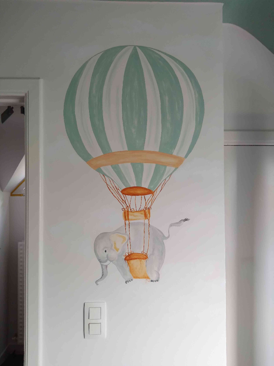 Peinture décorative murale chambre enfant originale