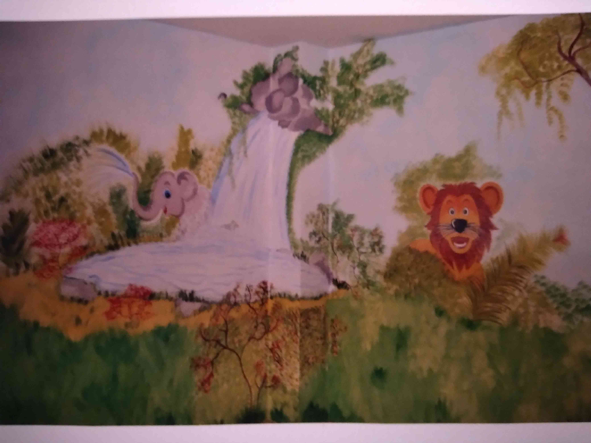 Illustration murale enfant peinture artistique à la main