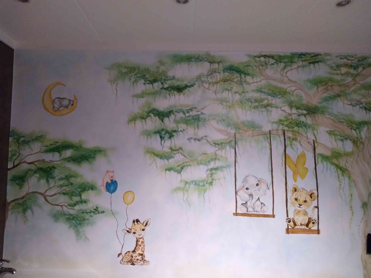 Peinture murale créative chambre enfant personnalisée